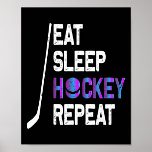 Poster Camiseta Eu Durmo Hockey Repita - Presentes de Hoc