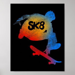 Poster Camiseta Evolução Do Skate Cool Sk8 Skater Te