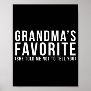 Poster Camiseta Favorita da Vovó, Neto ou Neta