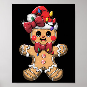 Poster Camiseta Feliz Natal Gingerbread Papai Noel Pijama