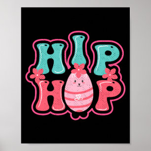 Poster Camiseta feliz páscoa hip hop caça de ovo de coelh