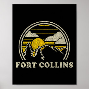 Poster Camiseta Fort Collins Colorado Co Vintage Caminhad