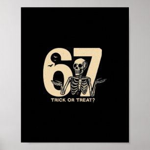 Poster Camiseta Funny Halloween Skeleton 67 Truque Ou Tra