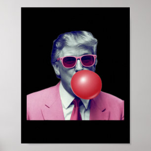 Poster Camiseta Funny Pink Donald Trump Bubble Gum Yum Te
