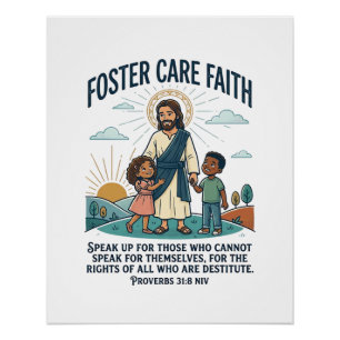 Pôster Camiseta Gráfica de Adoção de Jesus Cuidados Crist