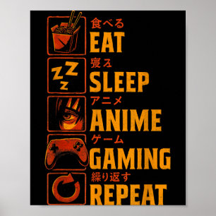 Poster Camiseta Gráfica de Anime de Jogador Engraçado par
