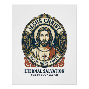 Pôster Camiseta Gráfica de Higiene Masculina Jesus Barbei