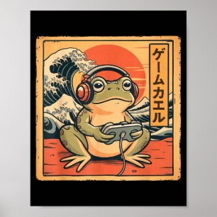 Poster Camiseta Gráfica de Sapo Divertido para Gamer Masc