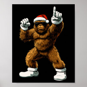 Poster Camiseta Gráfica Divertida de Natal Bigfoot Papai 