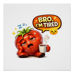 Pôster Camiseta Gráfica Masculina Tomate Engraçado Irmão 