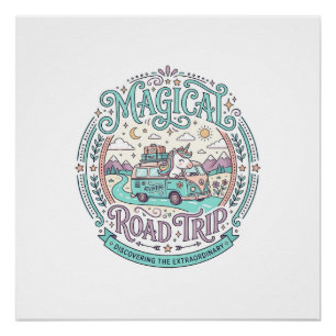 Pôster Camiseta Gráfica Original Viagem Mágica Unicórnio