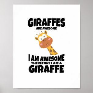 Poster Camiseta Incrível Desenho Eu sou uma Girafa L para