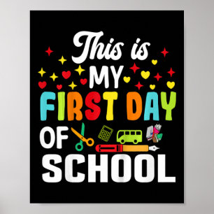 Poster Camiseta Infantil Este é o Meu Primeiro Dia de Aul