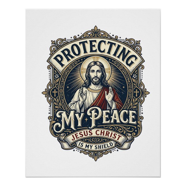 Pôster Camiseta Jesus Limites Auto Respeito Fé Baseada De (Frente)