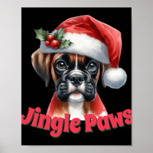 Poster Camiseta Jingle Paws E Alegria Do Cão Boxer