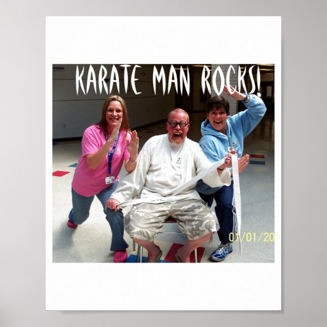 Poster Camiseta Karate Man Rocks (Frente)