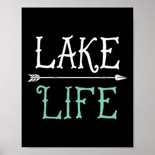 Poster Camiseta Lake Life Pesca Velejando Barco Engraçado