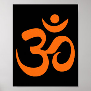 Poster Camiseta Laranja Gráfica Espiritual Ioga Símbolo O