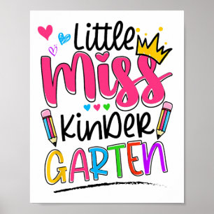 Poster Camiseta Little Miss Jardim de Infância Ck Para Es