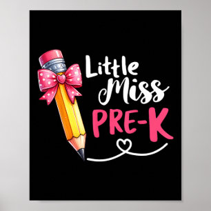 Poster Camiseta Little Miss Pré-escolar De Volta à Escola
