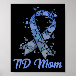 Poster Camiseta Mãe T1d Suporte ao Diabetes Tipo 1 Consci