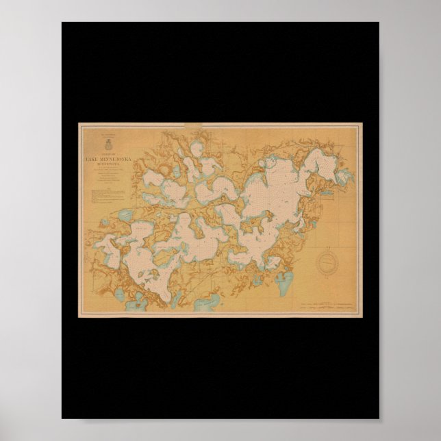 Poster Camiseta Mapa do Lago Minnetonka  (Frente)