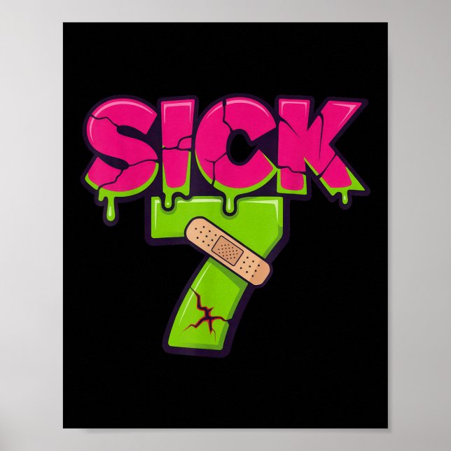 Poster Camiseta Meme Sick Seven Seis Sete Drip Brincadeir (Frente)