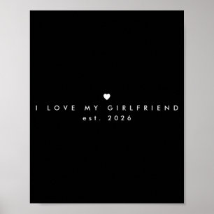 Poster Camiseta Minimalista Eu Amo Minha Namorada
