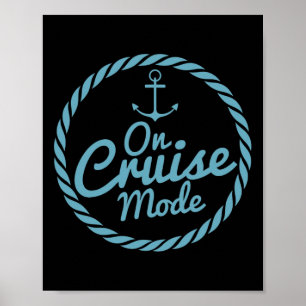 Poster Camiseta Moderna de Férias de Cruzeiro em Modo Cru