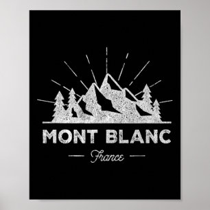 Poster Camiseta Mont Blanc França Vintage Esqui Retro Tee