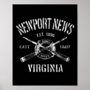 Poster Camiseta Náutica Vintage de Newport News Va
