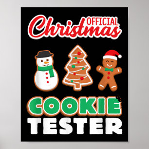 Poster Camiseta Oficial de Provador de Biscoito de Natal