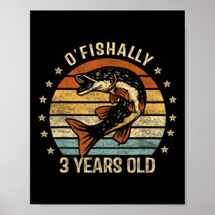 Poster Camiseta Oficialmente 3 Anos de Idade 3º Aniversár