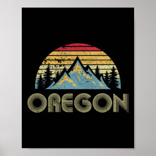 Poster Camiseta Oregon - Montanhas Retrô Vintage Natureza