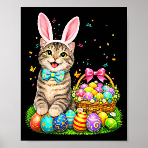 Poster Camiseta Orelhas de Coelho de Gato no Dia de Pásco