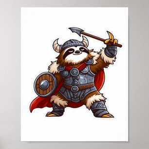 Poster Camiseta Oversized viking sloth