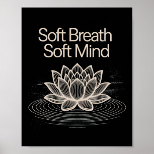 Poster Camiseta Pacífica Yoga Lótus Mente Suave Respiraçã
