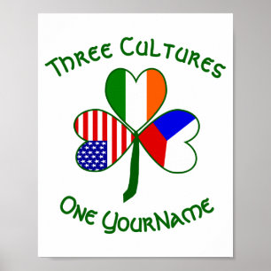 Poster Camiseta Personalizada Bandeira Trevo Irlanda Repú
