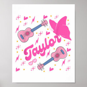 Poster Camiseta Personalizada com Primeiro Nome Girl Retr