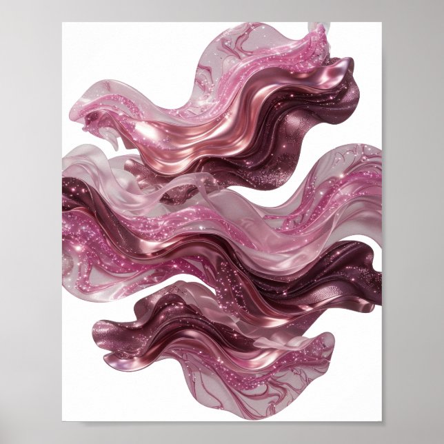 Poster Camiseta Personalizada de ARTE ABSTRATA Prateada D (Frente)