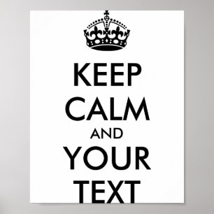 Poster Camiseta Personalizada Keep Calm E Seu Texto