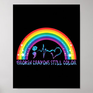 Poster Camiseta Prevenção ao Suicídio Broken Crayons Stil