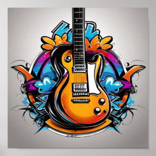 Poster Camiseta Psicodélica de Violão
