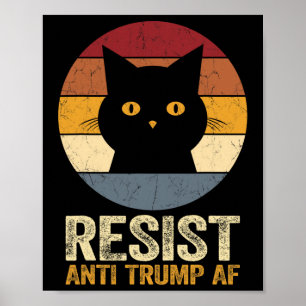 Poster Camiseta Resist Retro Anti Trump Af Divertida Anti
