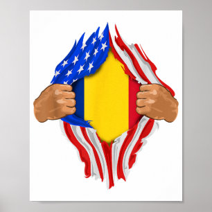 Poster Camiseta Sangue Romeno Dentro de Mim Bandeira da R