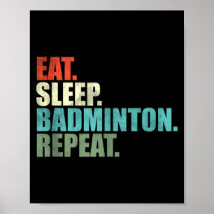 Poster Camiseta sem manga de jogador de badminton retrô v