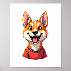 Poster Camiseta sem Mangas Feliz Cão Boiadeiro Australian