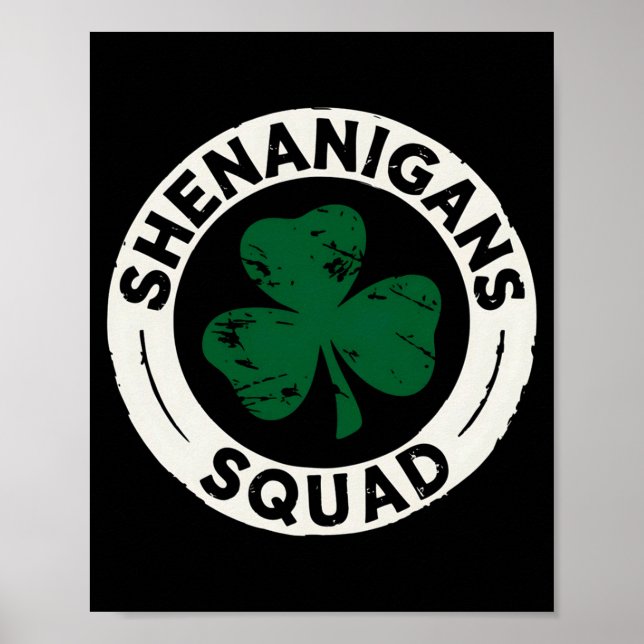 Poster Camiseta Shenanigans Squad St Patricks Day Shamroc (Frente)