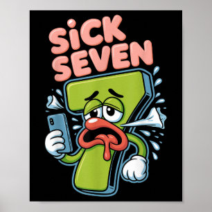 Poster Camiseta Sick Seven Meme Six Seven Piada Engraçada