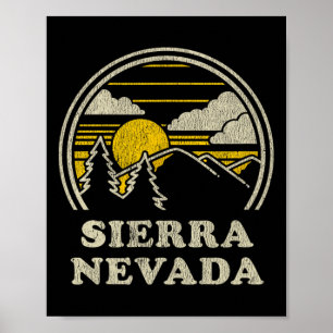 Poster Camiseta Sierra Nevada Vintage Caminhada Montanhas